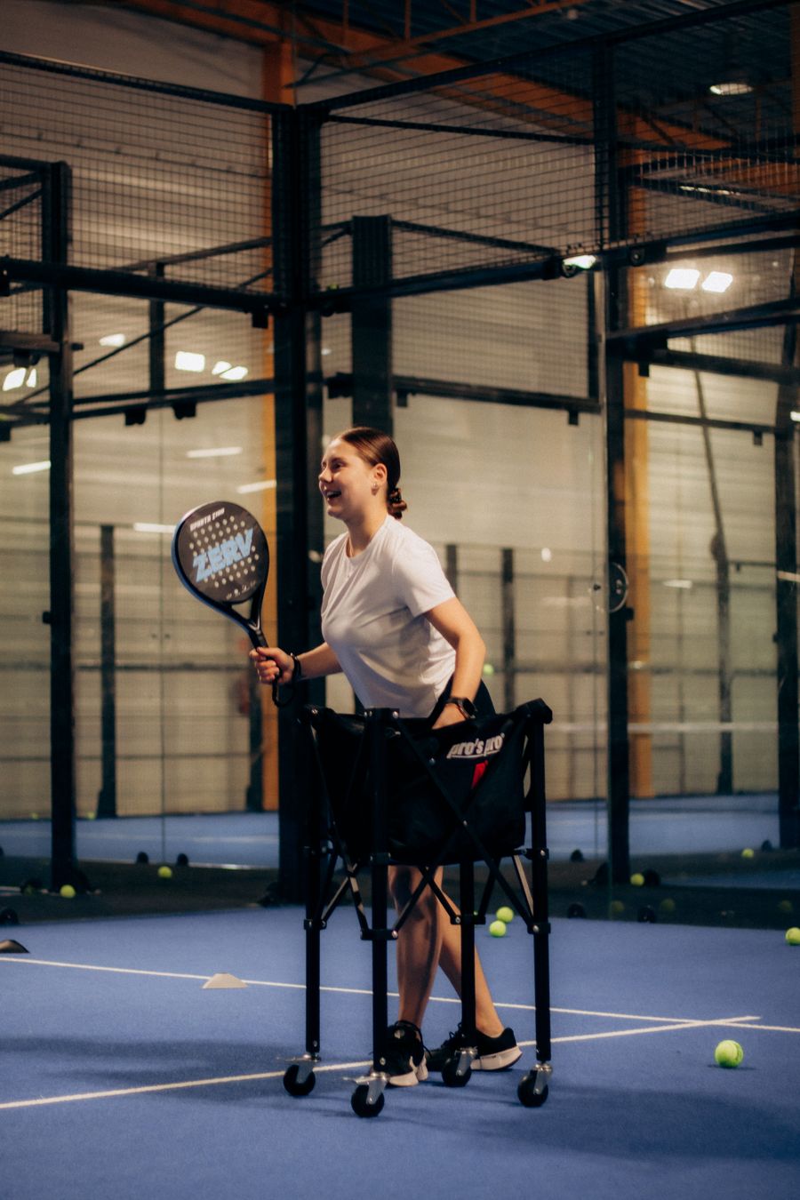 Padel player ready to serve
